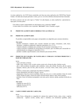 As notas explicativas da CCIO foram construídas com base