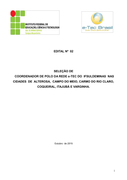 Edital - Coordenadores Polo e-TEC