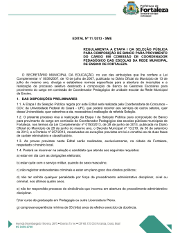 Edital 11/2013 - CCV - Universidade Federal do Cear&aacute;