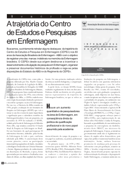 1. A trajet&oacute;ria do Centro de Estudos e Pesquisas em Enfermagem