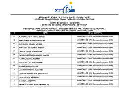 INSCRI&Ccedil;&Otilde;ES APTAS E LOCAL DE PROVA