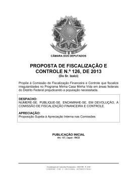 proposta de fiscalização e controle n.º 126, de 2013