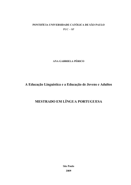 A Educa&ccedil;&atilde;o Lingu&iacute;stica e a Educa&ccedil;&atilde;o de Jovens e Adultos