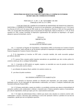 Portaria SECEX n&deg; 14/2004 - Minist&eacute;rio do Desenvolvimento