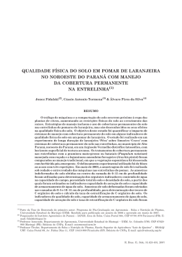 qualidade f&iacute;sica do solo em pomar de laranjeira no