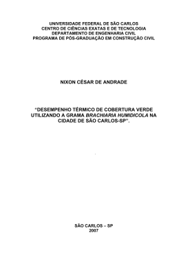 desempenho t&eacute;rmico de cobertura verde utilizando a grama