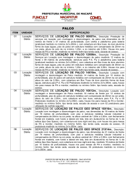 SERVIÇOS DE LOCAÇÃO DE PALCO 14X10m., Descrição