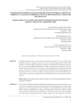 sensoriamento remoto como instrumento de controle e
