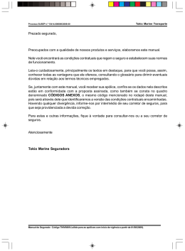 Condi&ccedil;&otilde;es Gerais - Tokio Marine Seguradora