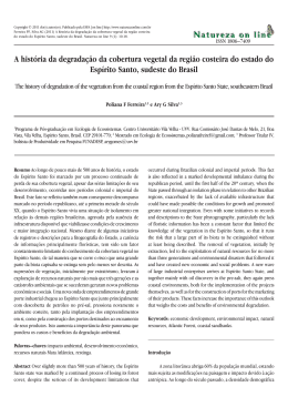 A hist&oacute;ria da degrada&ccedil;&atilde;o da cobertura vegetal da