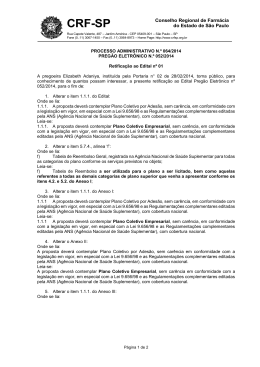Retificação ao Edital nº 01 - CRF-SP