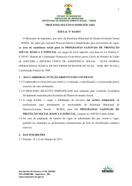 edital n&ordm; 02/2015 &ndash; sedes - Prefeitura Municipal de Imperatriz