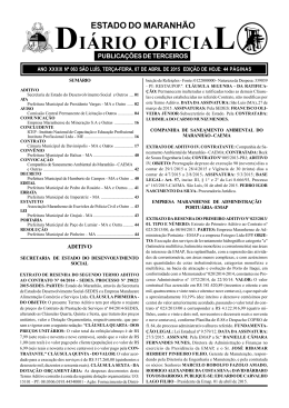 Diario Oficial do Maranha&otilde; doa dia 07 de abril de 2015