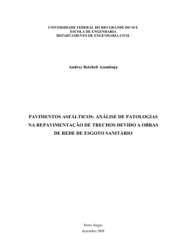 PAVIMENTOS ASF&Aacute;LTICOS: AN&Aacute;LISE DE PATOLOGIAS NA