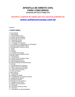 APOSTILA DE DIREITO CIVIL PARA CONCURSOS www