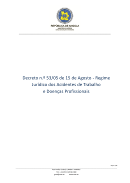 Regime Jurídico dos Acidentes de Trabalho e Doenças Profissionais