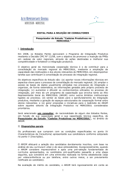 edital para a sele&ccedil;&atilde;o de consultores