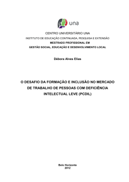 ELIAS, D&eacute;bora Alves. O DESAFIO DA FORMA&Ccedil;&Atilde;O E INCLUS&Atilde;O