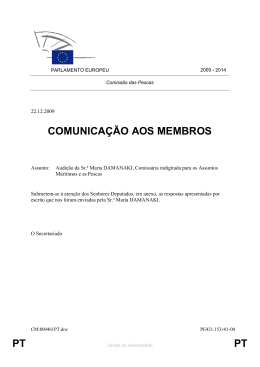 Resposta escrita do Comissário indigitado