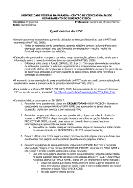 Question&aacute;rios no PPST - Caroline de Oliveira Martins