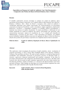 Especialista em Finan&ccedil;as do Comit&ecirc; de Auditoria