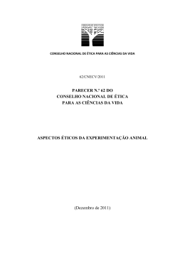 62/CNECV/2011 - Conselho Nacional de Ética para as Ciências da