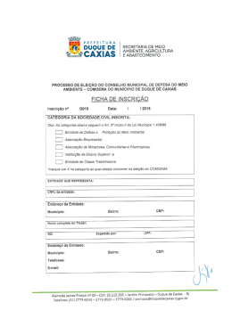 Ficha de Inscri&ccedil;&atilde;o - Prefeitura de Duque de Caxias
