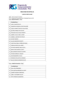 RESULTADO DO EDITAL 01