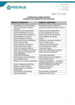 Lista de Homologados – COD - Eleições 2015 – Conselhos