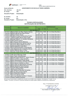 Notificação das entrevistas - Agrupamento de Escolas Tomás