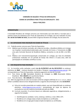 2015 Edital n&ordm; 001/2015 A - XXXV Congresso Brasileiro de Urologia