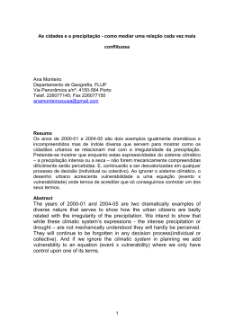As cidades e a precipita&ccedil;&atilde;o