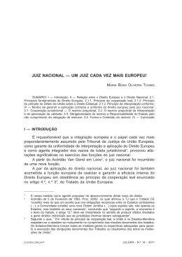 JUIZ NACIONAL &mdash; UM JUIZ CADA VEZ MAIS EUROPEU!