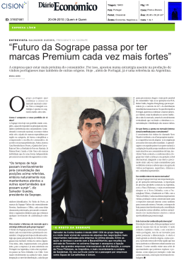 “Futuro da Sogrape passa por ter marcas Premium cada vez mais