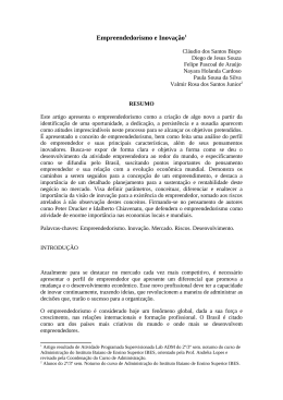 EMPREENDEDORISMO E INOVA&Ccedil;&Atilde;O