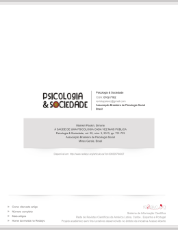 Redalyc.&Agrave; SA&Uacute;DE DE UMA PSICOLOGIA CADA VEZ MAIS P&Uacute;BLICA