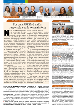 Por uma AFFEMG unida, respeitada e cada vez mais forte