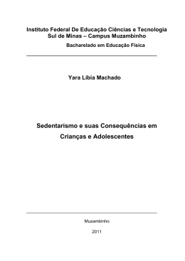 Sedentarismo e suas Consequ&ecirc;ncias em Crian&ccedil;as e
