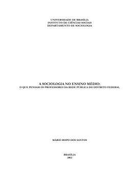 a sociologia no ensino médio - Repositório Institucional da UnB