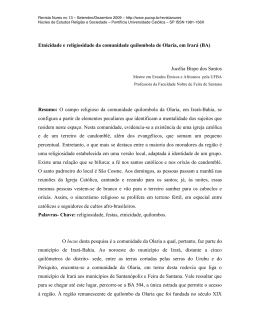 Etnicidade e religiosidade da comunidade quilombola de - PUC-SP