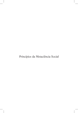 Princ&iacute;pios da Metaci&ecirc;ncia Social