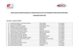 RESULTADO DA HOMOLOGA&Ccedil;&Atilde;O DE CANDIDATURAS DA UPE