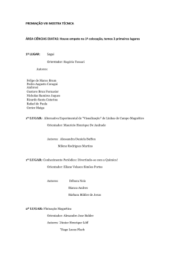 PREMIA&Ccedil;&Atilde;O VIII MOSTRA T&Eacute;CNICA &Aacute;REA CI&Ecirc;NCIAS