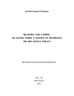 rela&ccedil;&otilde;es com o saber : um estudo sobre o sentido da matem&aacute;tica