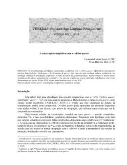 A constru&ccedil;&atilde;o completiva com o volitivo querer