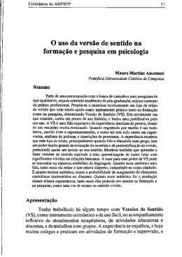 O uso da versão de sentido na formação e pesquisa em psicologia