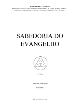 SABEDORIA DO EVANGELHO - I