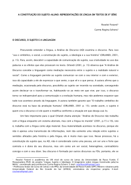 A CONSTITUI&Ccedil;&Atilde;O DO SUJEITO-ALUNO: REPRESENTA&Ccedil;&Otilde;ES DE