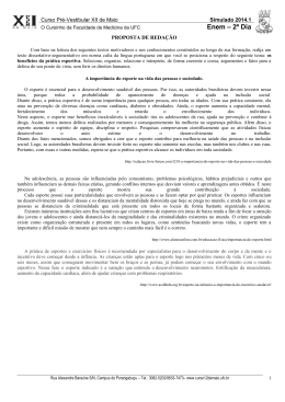 Enem &ndash; 2&ordm; Dia - Curso XII de Maio