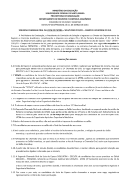 Segunda Chamada Oral SiSU 2015 - 01 - Coperves